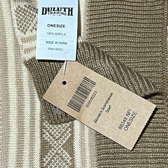 Scandanvian knit scarf neutrals by Duluth trading co. NWT🏷 soft!! - Picture 10 of 11